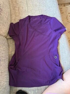 Cherokee Infiniti V-Neck Short Sleeve Scrub Top in Purple